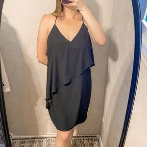 Amanda Uprichard Ruffle Mini Dress Black L